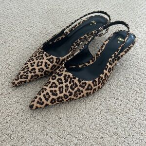 Zara cheetah print kitten heels